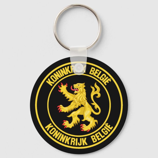 Belgiskt runt emblem nyckelring (Framsida)