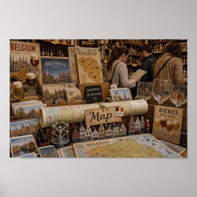 Belgiskt souvenirmarknadssouvenirposter poster (Framsidan)