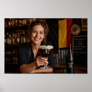 Belgiskt souvenirplakat för värdshus i välkomstkon poster