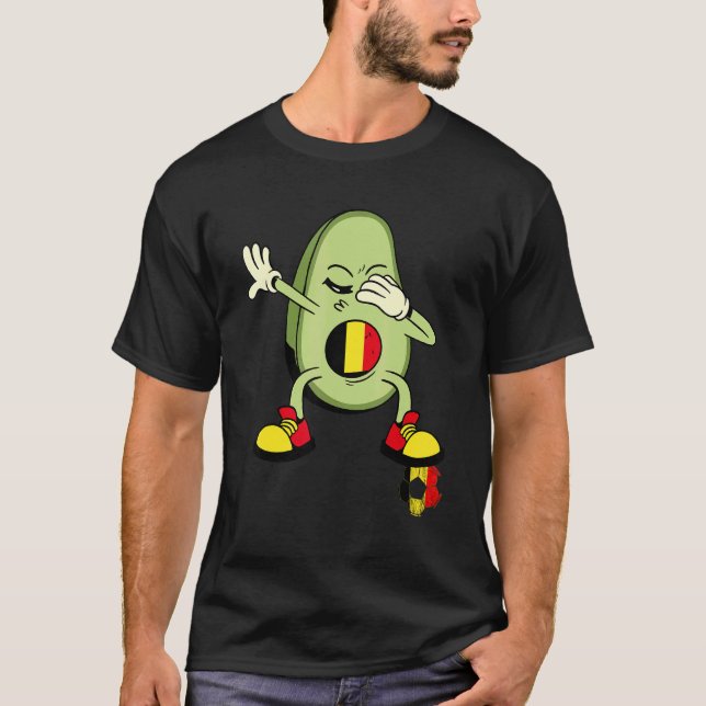 Belgium Dabbing Potato Belgian Soccer Player Belgi T Shirt (Framsida)
