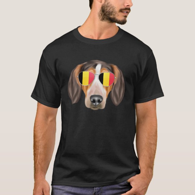Belgium Flag American English Coonhound Dog Belgiu T Shirt (Framsida)
