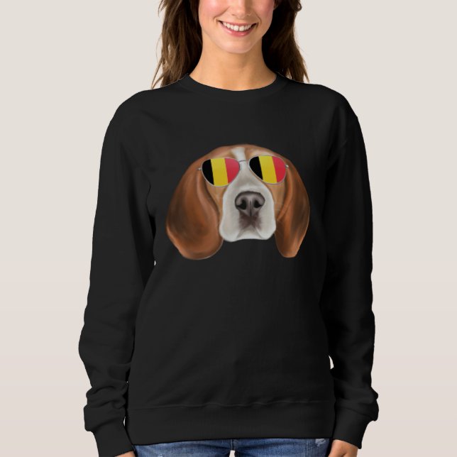 Belgium Flag Beagle Dog Belgium Pocket T Shirt (Framsida)