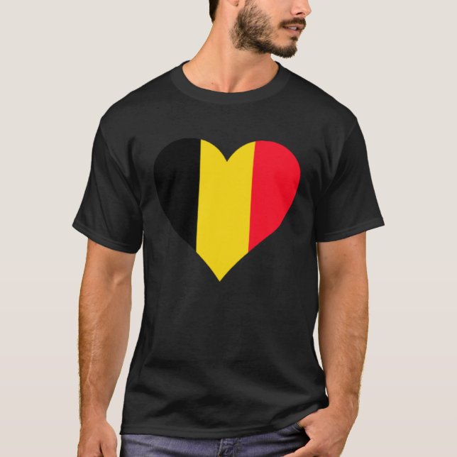 Belgium Flag Heart Belgium Gifts Love Belgium T Shirt (Framsida)
