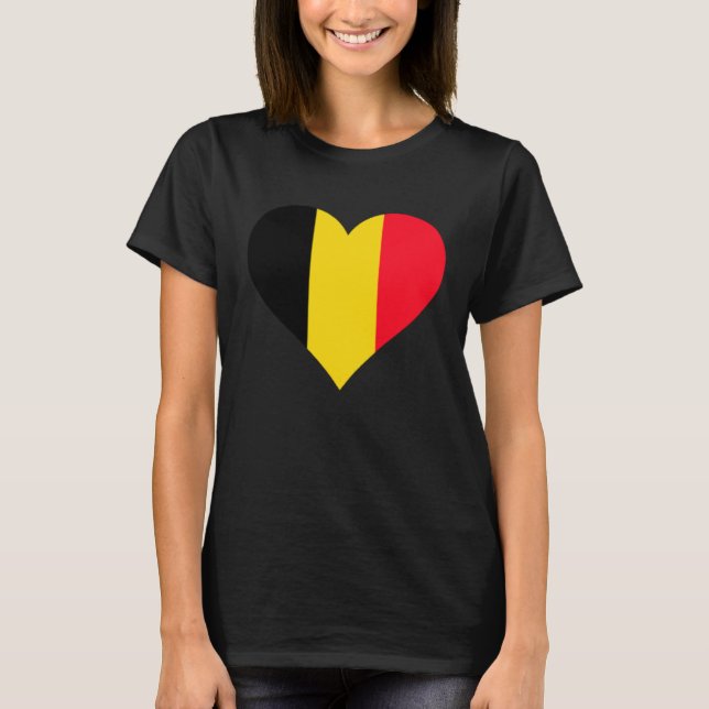 Belgium Flag Heart Belgium Gifts Love Belgium T Shirt (Framsida)