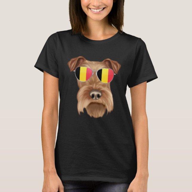 Belgium Flag Irish Terrier Dog Belgium Pocket T Shirt (Framsida)