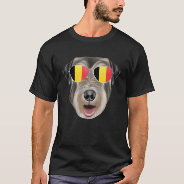 Belgium Flag Irish Wolfhound Dog Belgium Pocket T Shirt (Framsida)