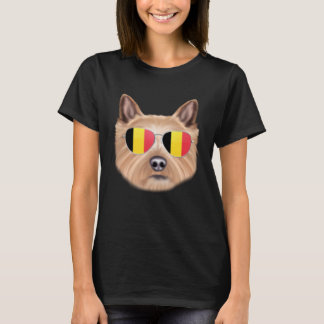 Belgium Flag Norwich Terrier Dog Belgium Pocket T Shirt