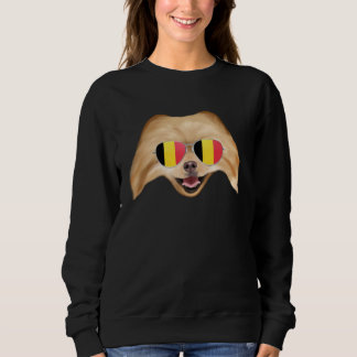 Belgium Flag Pomeranian Dog Belgium Pocket T Shirt