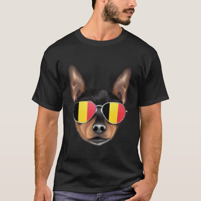 Belgium Flag Toy Fox Terrier Dog Belgium Pocket T Shirt (Framsida)