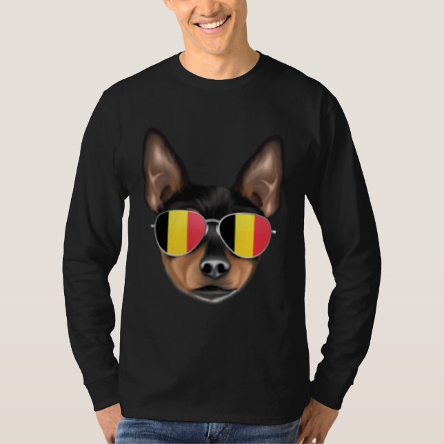 Belgium Flag Toy Fox Terrier Dog Belgium Pocket T Shirt (Framsida)