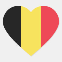 Belgium Flagga Heart Sticker