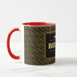 Belgium Football Fan 2026 Black Gold Luxury Mugg