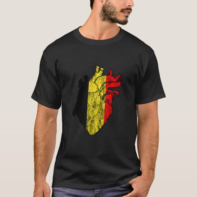 Belgium Heart Love Veins Belgian Flag Belgique Bel T Shirt (Framsida)