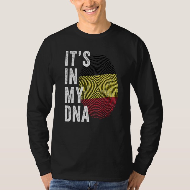 Belgium It's In My DNA Cute Belgian Flag Fingerpri T Shirt (Framsida)