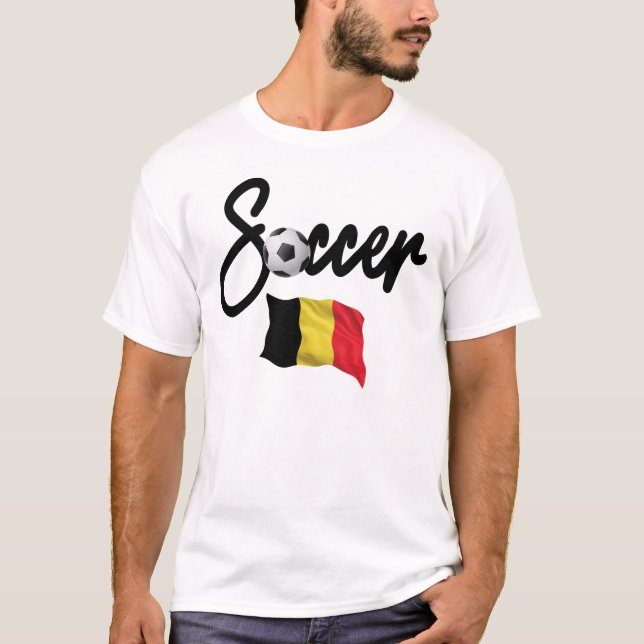 Belgium Soccer - Belgian Flag T Shirt (Framsida)