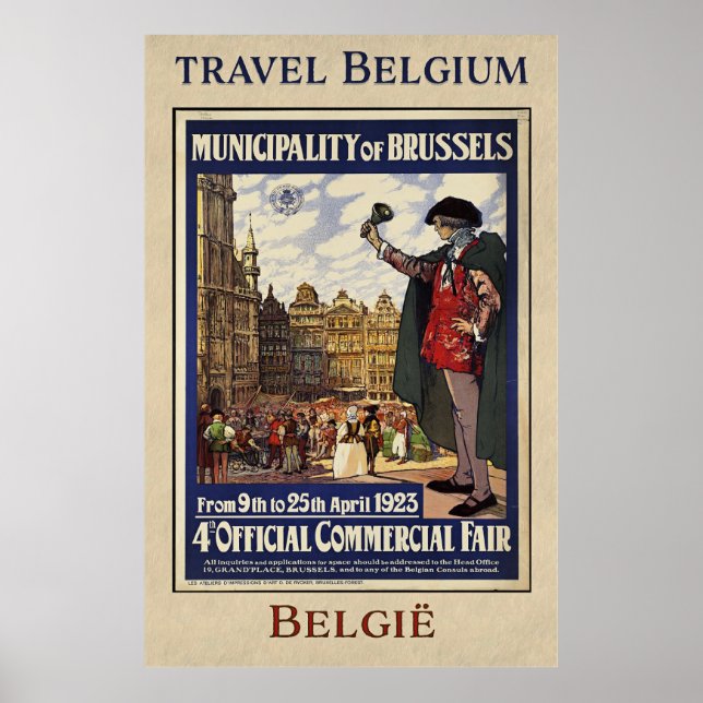 Belgium Travel Poster (1923) (Framsidan)