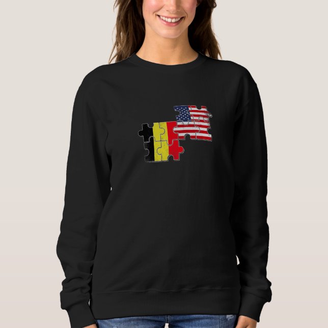 Belgium USA Belgian American Flag   T Shirt (Framsida)
