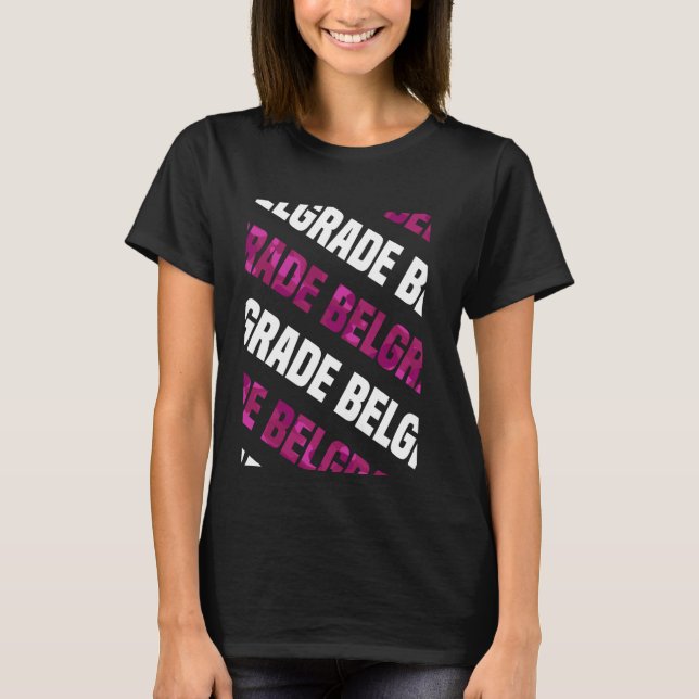 Belgrad Camo Mönster Rosa Camouflage T Shirt (Framsida)