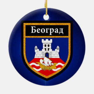 Belgrad Flagga Julgransprydnad Keramik