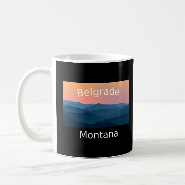 Belgrad Montana Mountain sunset hometown Kaffemugg (Vänster)