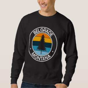 Belgrad Montana MT USA City Pride Retro Sunset Lång Ärmad Tröja