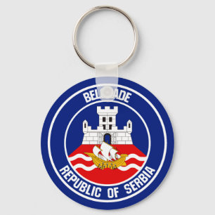 Belgrad Round Emblem Nyckelring