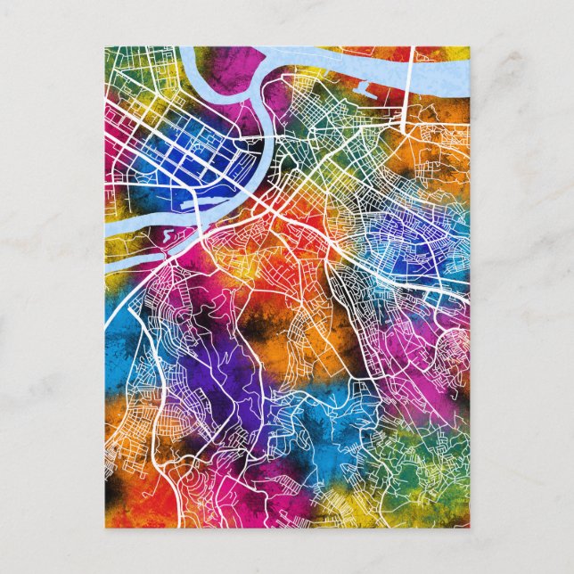 Belgrad Serbien City Karta Vykort (Framsida)