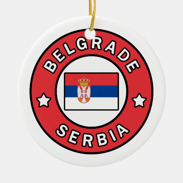 Belgrad Serbien Julgransprydnad Keramik (Framsidan)