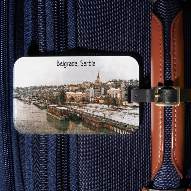 Belgrad Serbien på Balkan Panorama View Bagagebricka (Framsida Insitu 4)