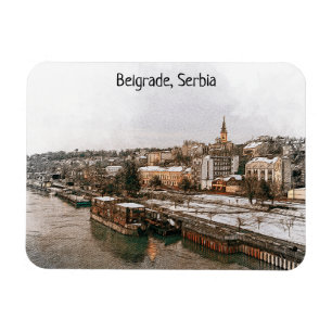 Belgrad Serbien på Balkan Panorama View Magnet