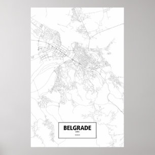 Belgrad, Serbien (svart på vitt) Poster