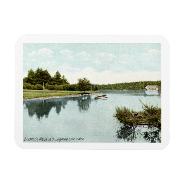 Belgrad Sjö, Maine 1910 Vintage Postcard Magnet (Horisontell)
