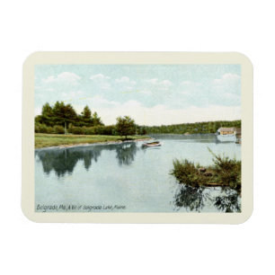 Belgrad Sjö, Maine 1910 Vintage Stil Magnet
