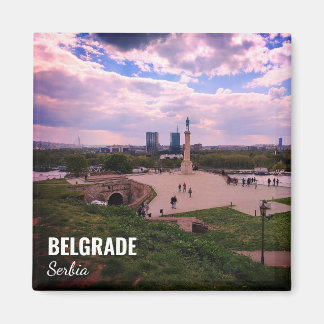 Belgrad souvenir magnet vy från Kalemegdan