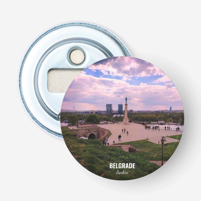 Belgrad souvenirmagnet vy från Kalemegdan Flasköppnare (Framsidan)