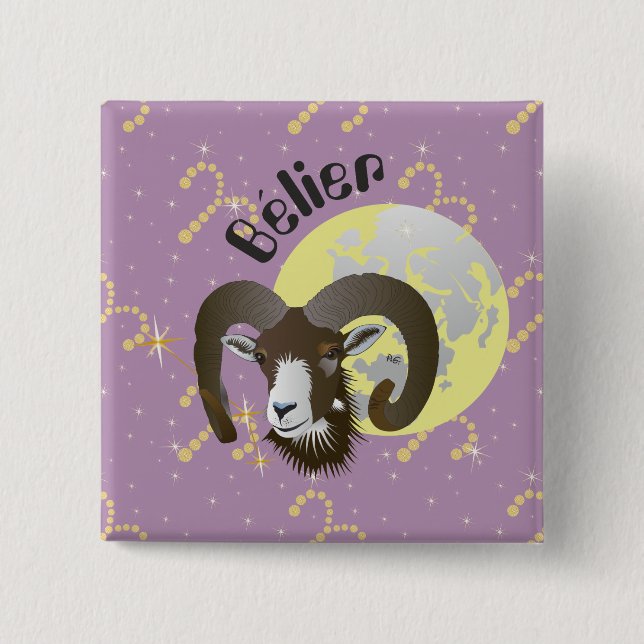 Bélier 21 mars au 20 avril Boutons - Badges Knapp (Framsida)