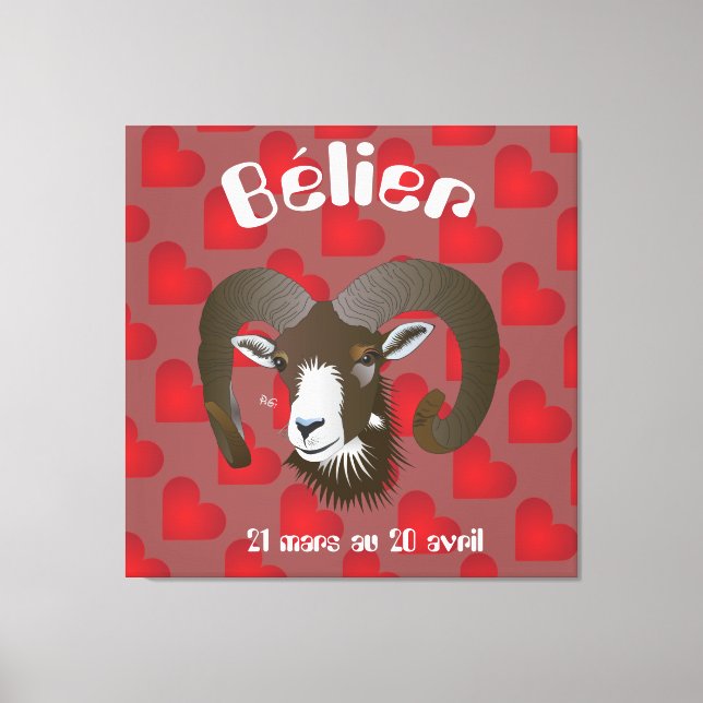 Bélier 21 mars au 20 avril Impression sur toile Canvastryck (Framsida)