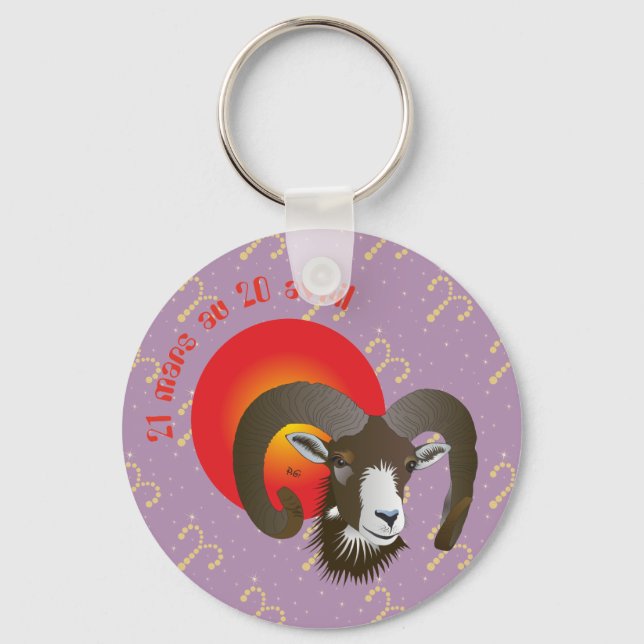 Bélier 21 mars au 20 avril Porte-clés Nyckelring (Framsida)