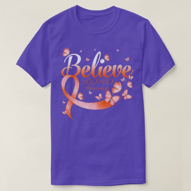Believe ADHD Awareness Butterfly Premium  T Shirt (Design framsida)
