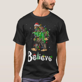 Believe Bigfoot Sasquatch Santa Hat Christmas T Shirt