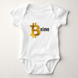 BELIEVE BTC-kryptering av guldgiffekttråtta T Shirt