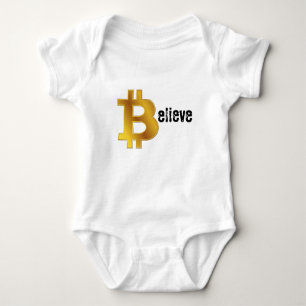 BELIEVE BTC-kryptering av guldgiffekttråtta T Shirt