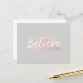 Believe calligraphic text  vykort