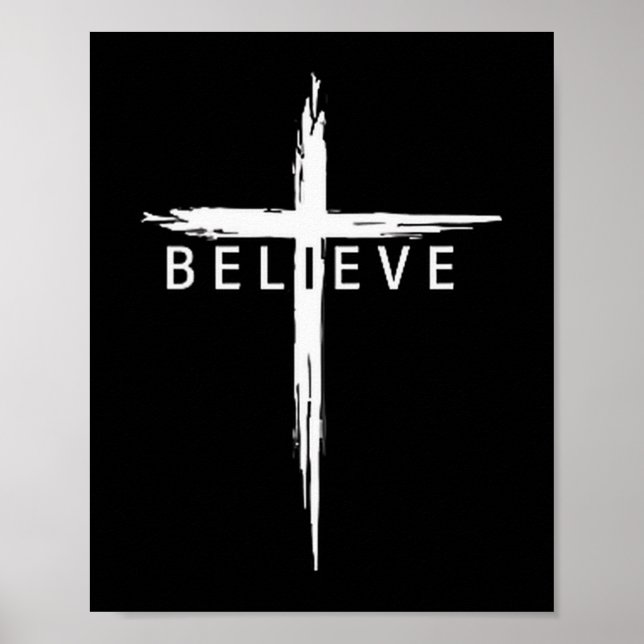 Believe Christian Cross Jesus Christ Christians Me Poster (Framsidan)