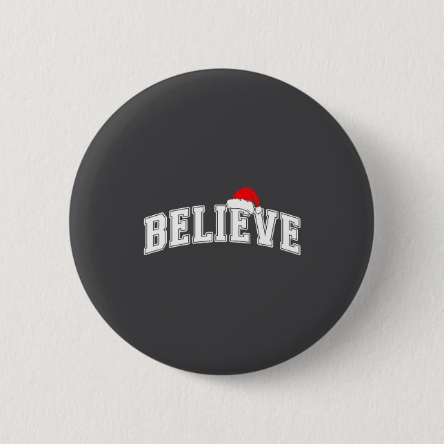 Believe Christmas Varsity Text With Santa Hat Fami Knapp (Framsida)