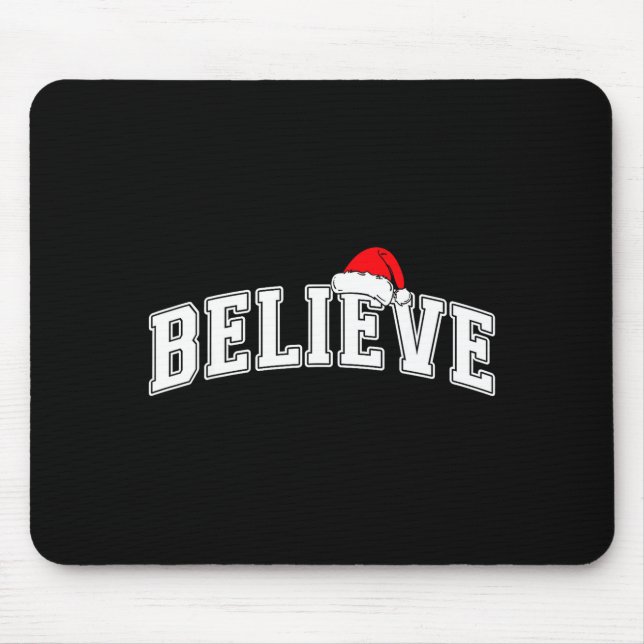 Believe Christmas Varsity Text With Santa Hat Fami Musmatta (Framsidan)
