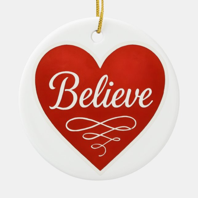Believe Heart Julgransprydnad Keramik (Framsidan)