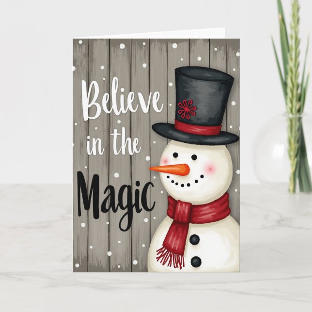 Believe In Snowman Magic Card Kort (Framsida)