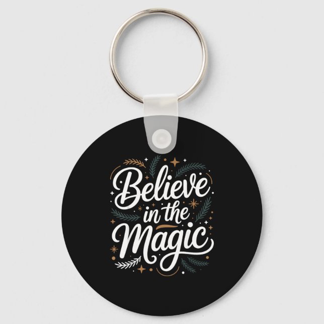 Believe In The Magic Christmas Insred Holiday Remi Nyckelring (Framsida)
