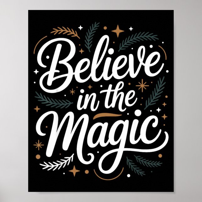 Believe In The Magic Christmas Insred Holiday Remi Poster (Framsidan)